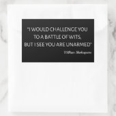 Sticker Rectangulaire Citation De Shakespeare - Bataille De Wits (Sac)