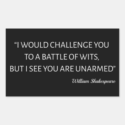 Sticker Rectangulaire Citation De Shakespeare - Bataille De Wits (Devant)