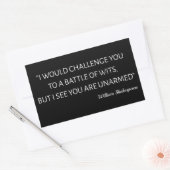 Sticker Rectangulaire Citation De Shakespeare - Bataille De Wits (Enveloppe)