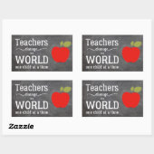 Sticker Rectangulaire Citation de typographie de pomme rouge du tableau  (Feuille)