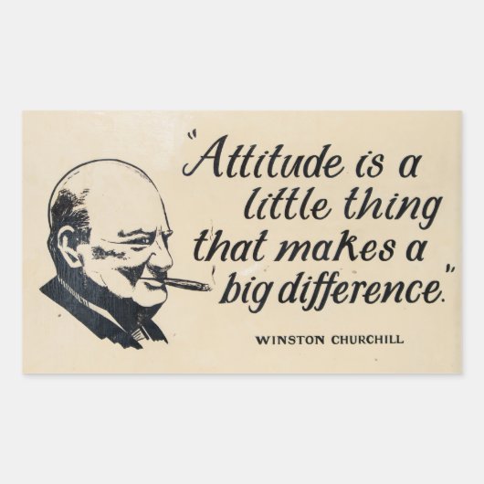 Sticker Rectangulaire Citation de Winston Churchill (Devant)