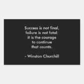 Sticker Rectangulaire Citation de Winston Churchill ; succès (Devant)