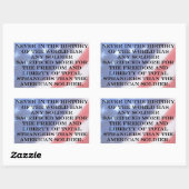 Sticker Rectangulaire Citation du drapeau américain du soldat patriotiqu (Feuille)