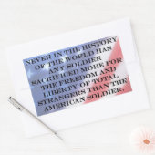 Sticker Rectangulaire Citation du drapeau américain du soldat patriotiqu (Enveloppe)