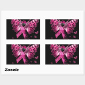 Sticker Rectangulaire Citation du papillon de sensibilisation au cancer  (Feuille)