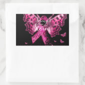 Sticker Rectangulaire Citation du papillon de sensibilisation au cancer  (Sac)