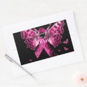 Sticker Rectangulaire Citation du papillon de sensibilisation au cancer  (Enveloppe)