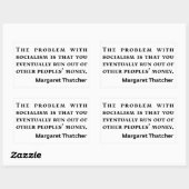 Sticker Rectangulaire Citation du socialisme Margaret Thatcher (Feuille)