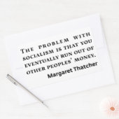 Sticker Rectangulaire Citation du socialisme Margaret Thatcher (Enveloppe)