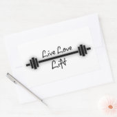 Sticker Rectangulaire Citation Fitness : Live Love Lift (Enveloppe)
