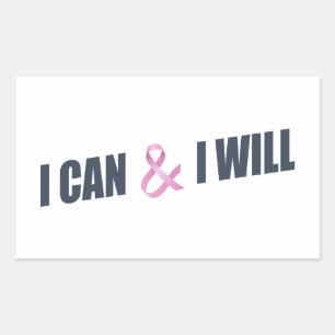 Sticker Rectangulaire Citation inspirante Sensibilisation au cancer du s