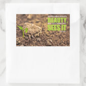 Sticker Rectangulaire Citation Inspirationnelle Confucius "Beauté" (Sac)