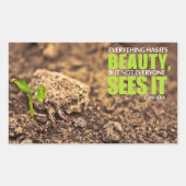 Sticker Rectangulaire Citation Inspirationnelle Confucius "Beauté" (Devant)