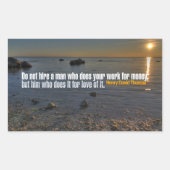 Sticker Rectangulaire Citation Inspirationnelle de Henry David Thoreau " (Devant)