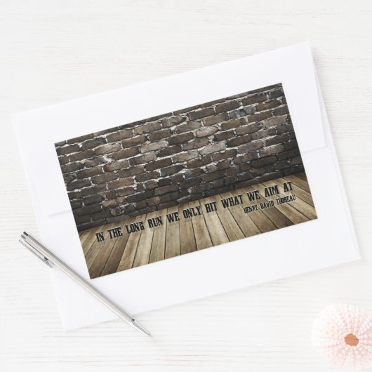 Sticker Rectangulaire Citation Inspirationnelle de Henry David Thoreau " (Enveloppe)