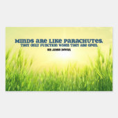 Sticker Rectangulaire Citation Inspirationnelle de James Dewar "Minds" (Devant)