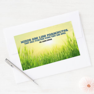 Sticker Rectangulaire Citation Inspirationnelle de James Dewar "Minds"