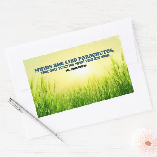 Sticker Rectangulaire Citation Inspirationnelle de James Dewar "Minds" (Enveloppe)
