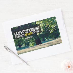 Sticker Rectangulaire Citation Inspirationnelle de Roger Babson "Jamais
