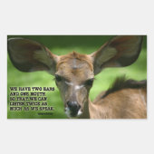 Sticker Rectangulaire Citation Inspirationnelle Epictetus "Écoute" (Devant)