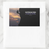 Sticker Rectangulaire Citation Inspirationnelle Seneca "Difficultés" (Sac)