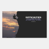 Sticker Rectangulaire Citation Inspirationnelle Seneca "Difficultés" (Devant)