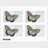 Sticker Rectangulaire Citation inspirée positive de papillon vintage (Feuille)