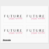 Sticker Rectangulaire Citation professionnelle future // Travailleur soc (Feuille)