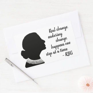 Sticker Rectangulaire Citation Silhouette Ruth Bader Ginsberg