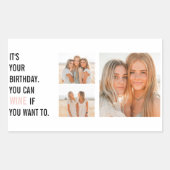 Sticker Rectangulaire Citations d'anniversaire amusantes | Photo Collage (Devant)