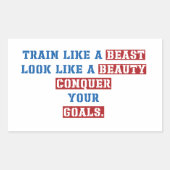 Sticker Rectangulaire citations de motivation de gym (Devant)