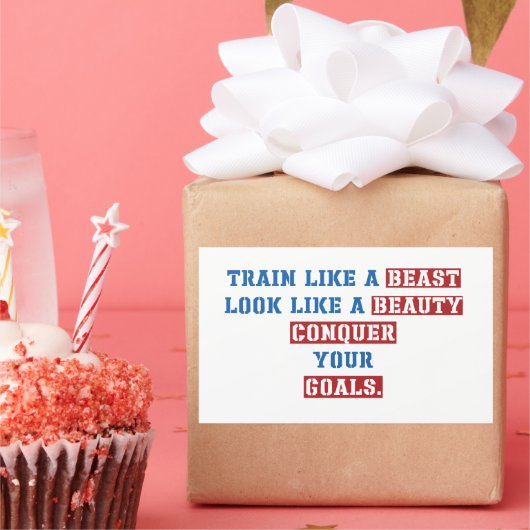 Sticker Rectangulaire citations de motivation de gym (Fête)
