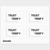 Sticker Rectangulaire Citations MODERNE : faites confiance mais vérifiez (Feuille)