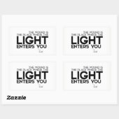 Sticker Rectangulaire CITATIONS : Roumi : La lumière entre dans vous (Feuille)