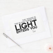 Sticker Rectangulaire CITATIONS : Roumi : La lumière entre dans vous (Enveloppe)