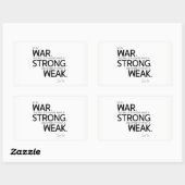 Sticker Rectangulaire CITATIONS : Sun Tzu : Évitez fort, grève faible (Feuille)