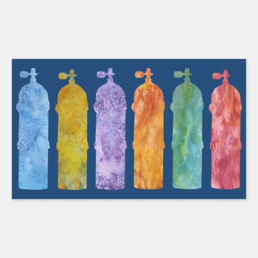 Sticker Rectangulaire Citernes multicolores de la SCUBA (Devant)