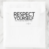 Sticker Rectangulaire CITES : Confucius : Respectez-vous (Sac)