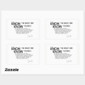 Sticker Rectangulaire CITES : Sun Tzu : Connaissez l'ennemi et vous-même (Feuille)