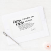 Sticker Rectangulaire CITES : Sun Tzu : Connaissez l'ennemi et vous-même (Enveloppe)