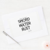 Sticker Rectangulaire CITES : Sun Tzu : Épée la plus fine, eau salée (Enveloppe)