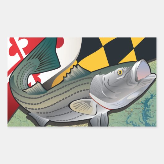 Sticker Rectangulaire Citizen Rockfish du Maryland (Devant)