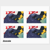 Sticker Rectangulaire Citoyen Raven, le Jammore du Maryland (Feuille)