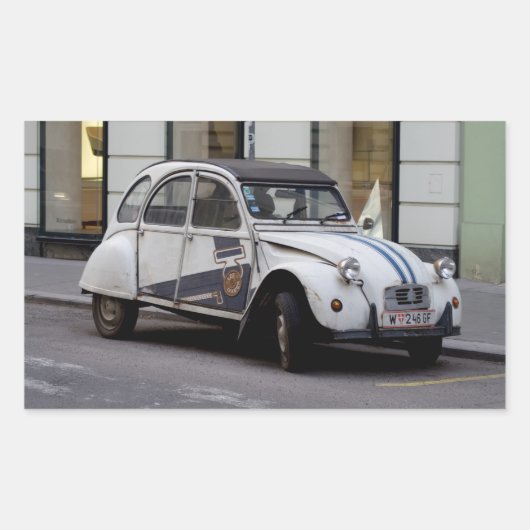 Sticker Rectangulaire Citroën 2 CV deux chevaux (Devant)