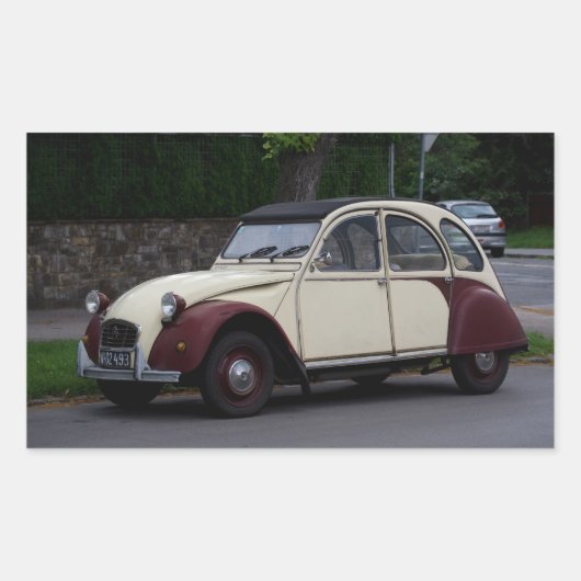 Sticker Rectangulaire Citroën 2 CV deux chevaux (Devant)