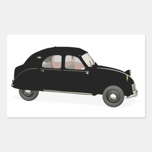 Sticker Rectangulaire Citroen noir 2CV (Devant)