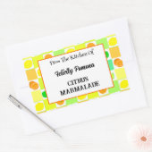 Sticker Rectangulaire Citron, Lime et Oranges Agrumes Fruit Modifiable (Enveloppe)