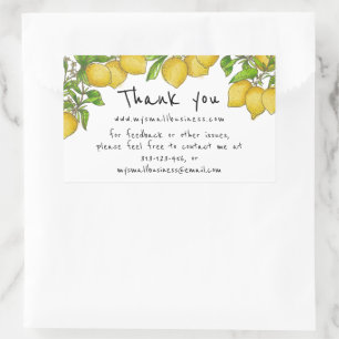 Sticker Rectangulaire citrons aquarelles merci pour vos informations com