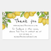 Sticker Rectangulaire citrons aquarelles merci pour vos informations com (Devant)