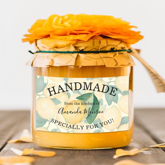 Sticker Rectangulaire Citrons et Feuilles rustiques